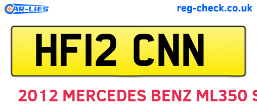 HF12CNN are the vehicle registration plates.