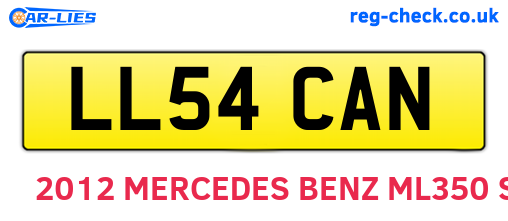 LL54CAN are the vehicle registration plates.