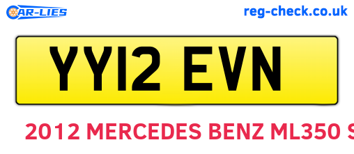 YY12EVN are the vehicle registration plates.