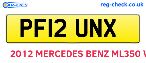 PF12UNX are the vehicle registration plates.