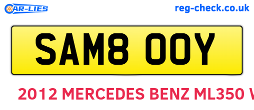 SAM800Y are the vehicle registration plates.