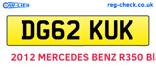 DG62KUK are the vehicle registration plates.