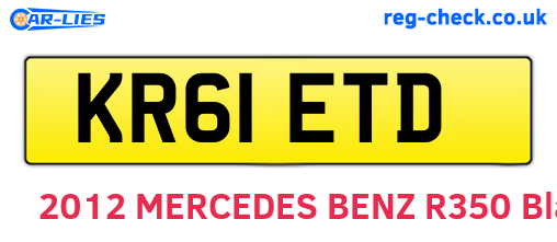 KR61ETD are the vehicle registration plates.