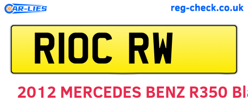 R10CRW are the vehicle registration plates.