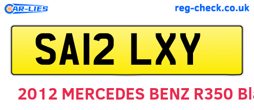 SA12LXY are the vehicle registration plates.