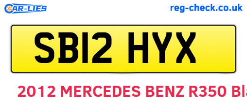 SB12HYX are the vehicle registration plates.
