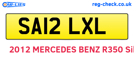 SA12LXL are the vehicle registration plates.