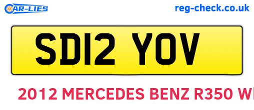 SD12YOV are the vehicle registration plates.