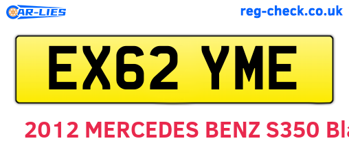 EX62YME are the vehicle registration plates.