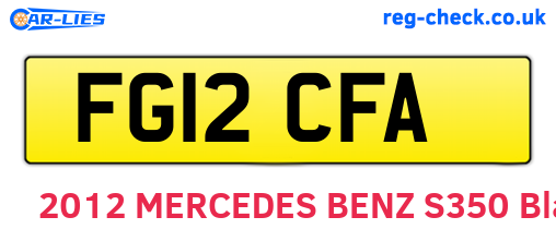 FG12CFA are the vehicle registration plates.