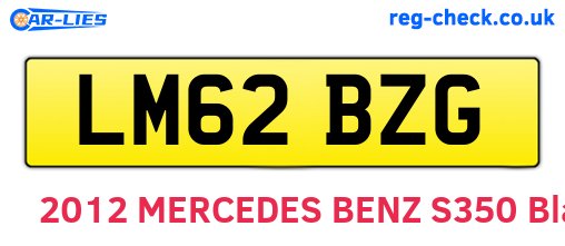 LM62BZG are the vehicle registration plates.