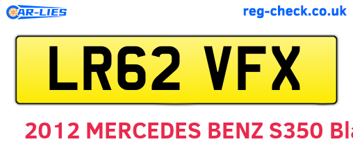 LR62VFX are the vehicle registration plates.