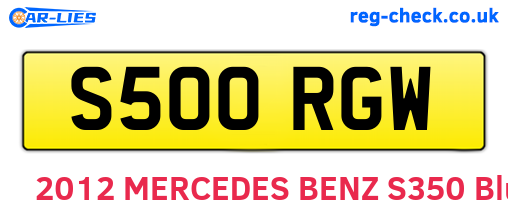 S500RGW are the vehicle registration plates.