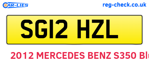 SG12HZL are the vehicle registration plates.