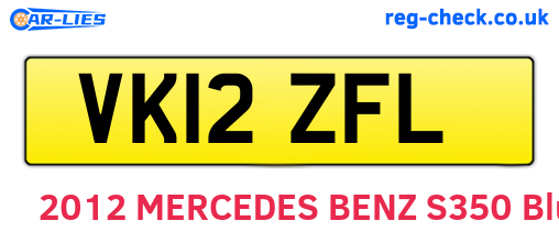 VK12ZFL are the vehicle registration plates.