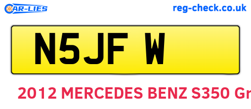 N5JFW are the vehicle registration plates.