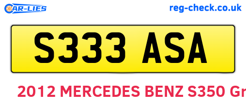 S333ASA are the vehicle registration plates.