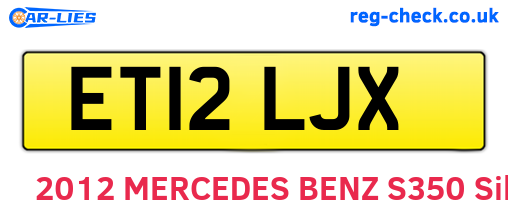 ET12LJX are the vehicle registration plates.