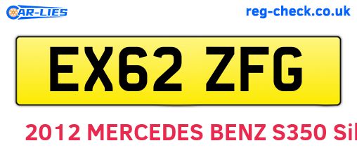 EX62ZFG are the vehicle registration plates.