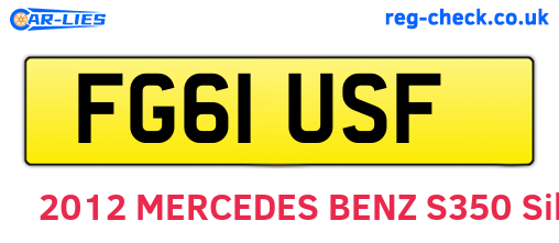 FG61USF are the vehicle registration plates.