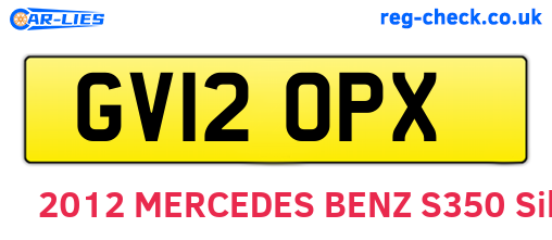 GV12OPX are the vehicle registration plates.