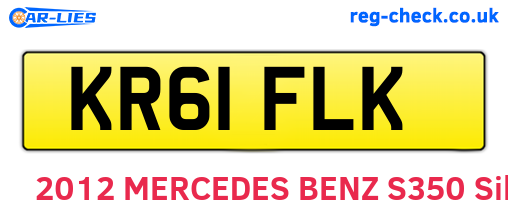 KR61FLK are the vehicle registration plates.