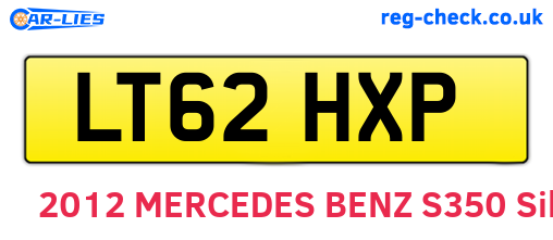 LT62HXP are the vehicle registration plates.