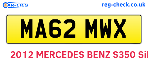 MA62MWX are the vehicle registration plates.