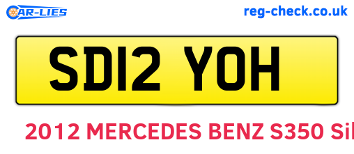 SD12YOH are the vehicle registration plates.