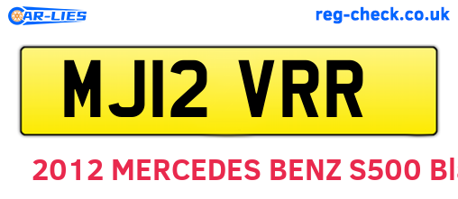 MJ12VRR are the vehicle registration plates.