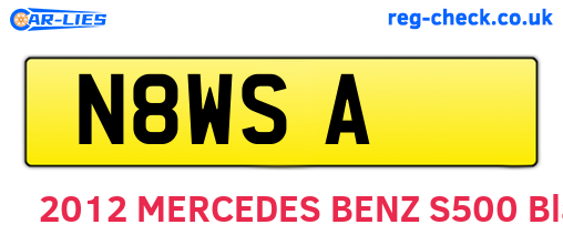 N8WSA are the vehicle registration plates.