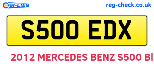 S500EDX are the vehicle registration plates.