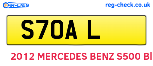 S7OAL are the vehicle registration plates.