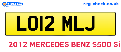 LO12MLJ are the vehicle registration plates.