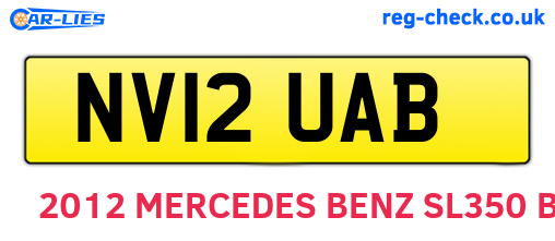 NV12UAB are the vehicle registration plates.