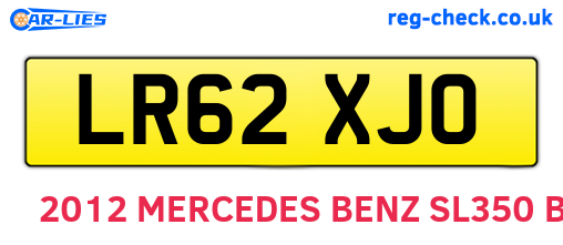 LR62XJO are the vehicle registration plates.
