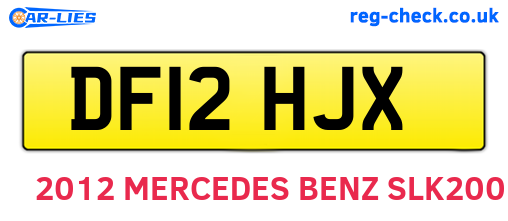 DF12HJX are the vehicle registration plates.