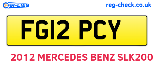 FG12PCY are the vehicle registration plates.