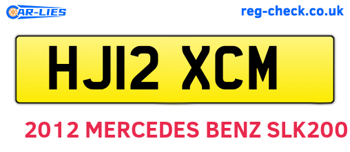 HJ12XCM are the vehicle registration plates.