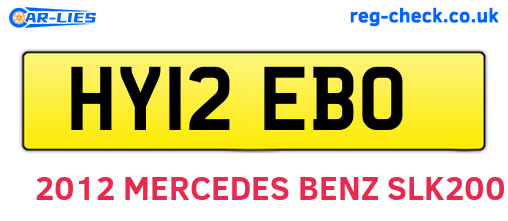 HY12EBO are the vehicle registration plates.