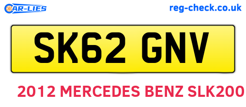 SK62GNV are the vehicle registration plates.