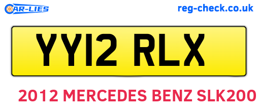 YY12RLX are the vehicle registration plates.