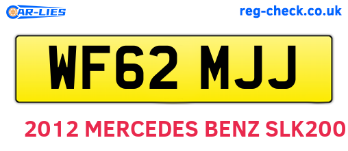 WF62MJJ are the vehicle registration plates.