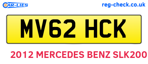 MV62HCK are the vehicle registration plates.