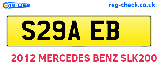 S29AEB are the vehicle registration plates.