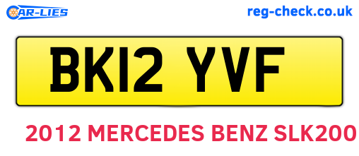 BK12YVF are the vehicle registration plates.