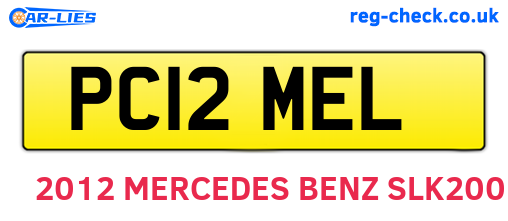 PC12MEL are the vehicle registration plates.