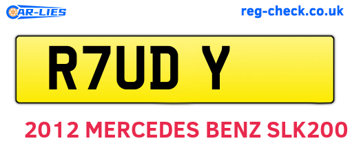 R7UDY are the vehicle registration plates.