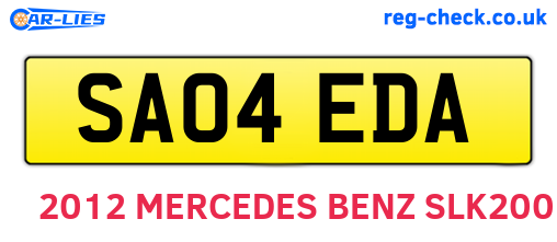 SA04EDA are the vehicle registration plates.