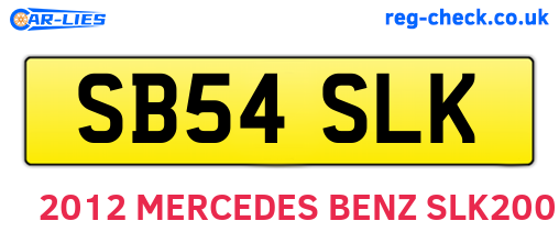 SB54SLK are the vehicle registration plates.